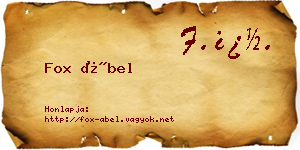 Fox Ábel névjegykártya